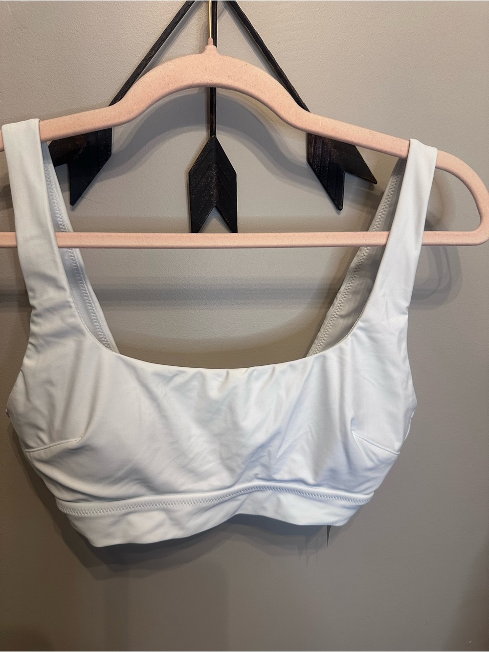 aerie White Scoop Neck Bikini Top